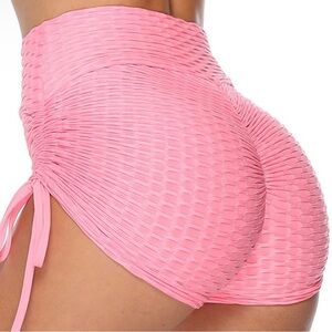 High-Waisted ruched lifting workout running shorts